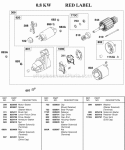 Starter Motor 08Kw Red Label Diagram and Parts List for 430447-0105-01  Briggs and Stratton Engine